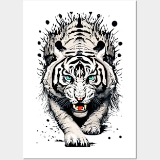 white tiger Posters and Art